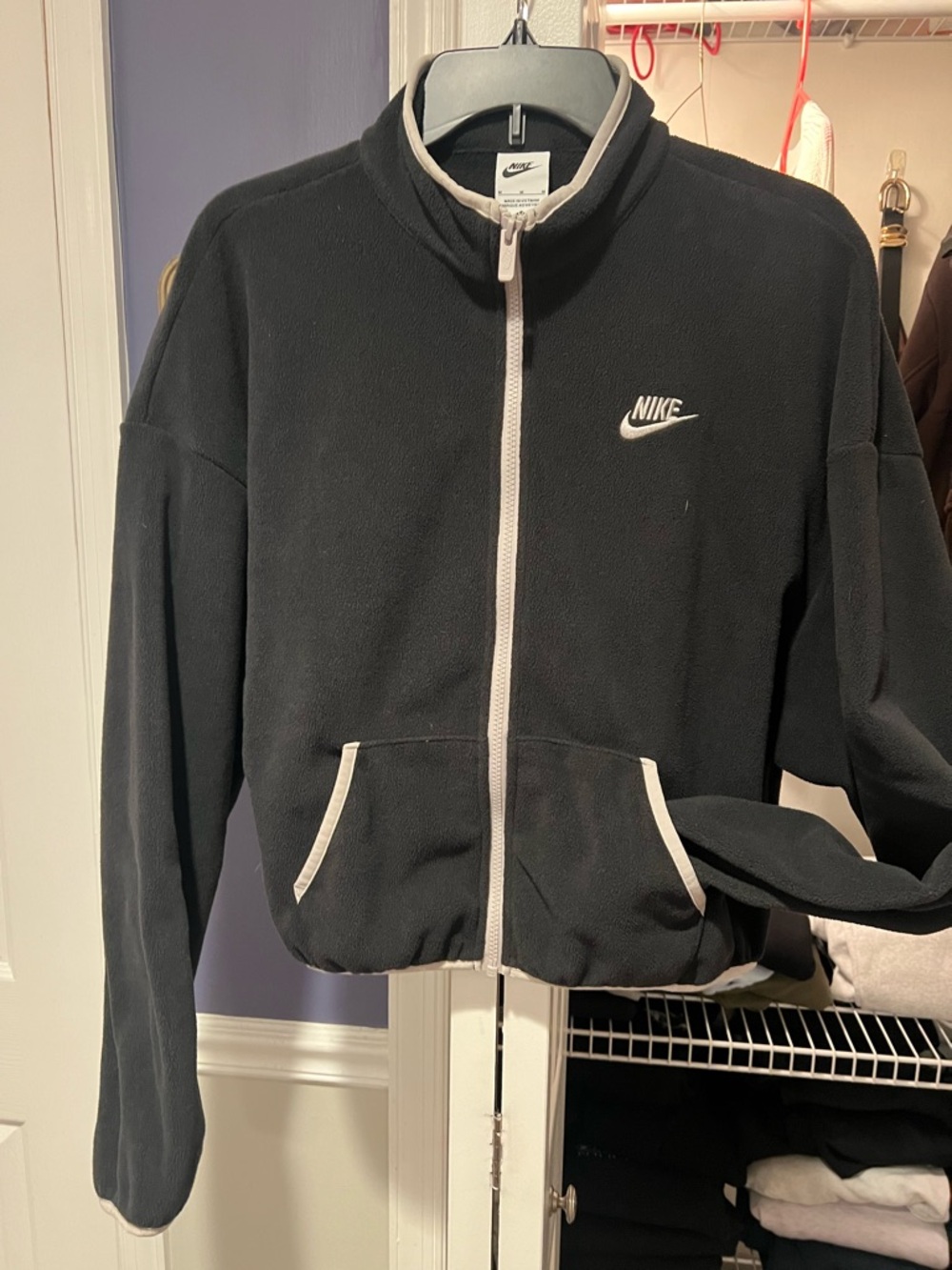 Nike Black Jacket with Light Beige Trim